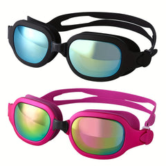 2 Pack Anti-fog Swim Goggles UV Protection Leakproof Glasses