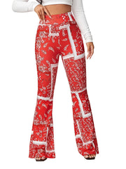 Boho Scarf Print High Rise Flared Leggings