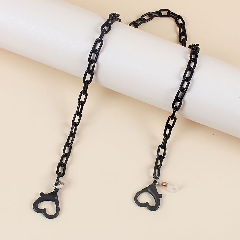 Acrylic Mask Chain Heart Button Glasses Chain