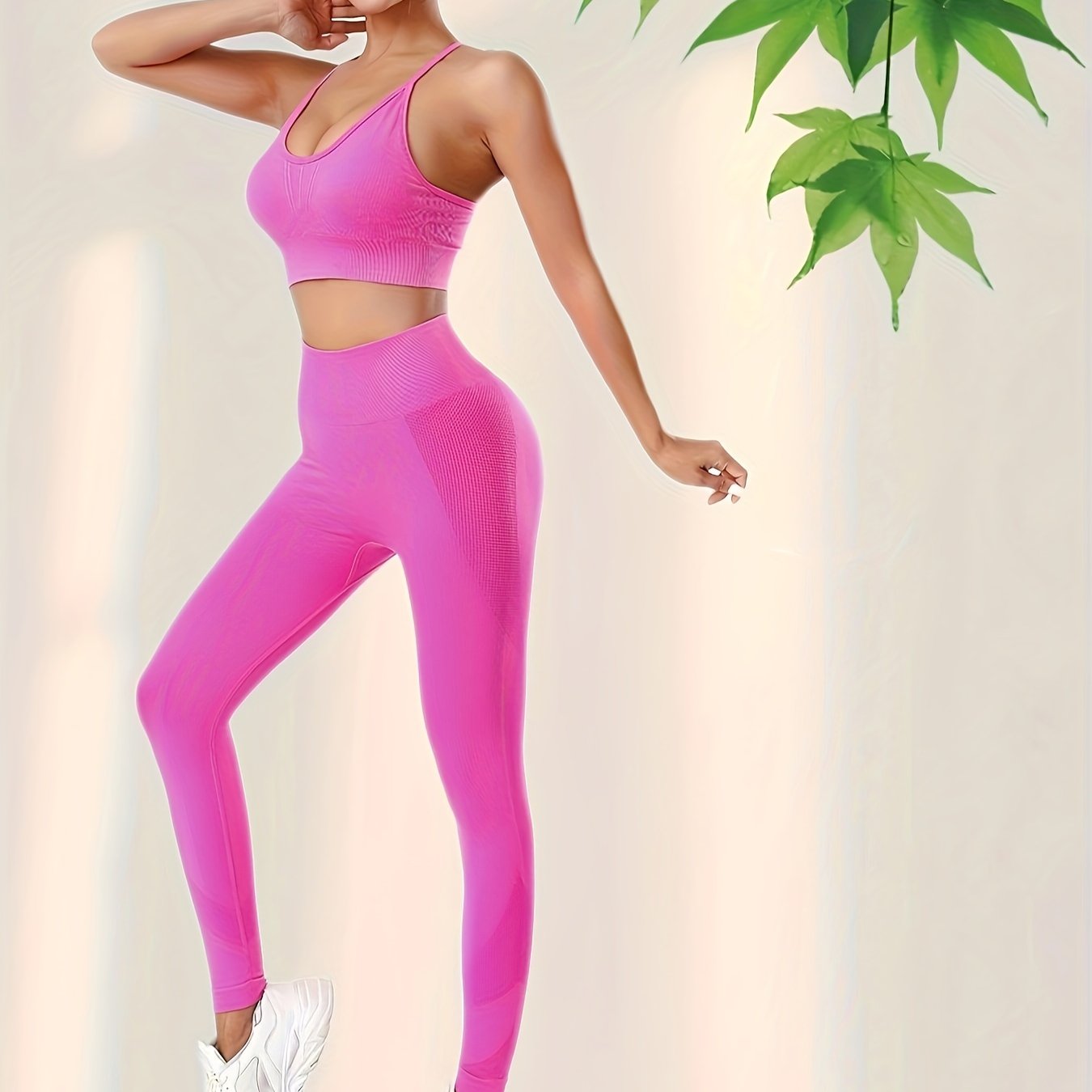 Yoga Cami Crop Top & Leggings Set Women's Activewear