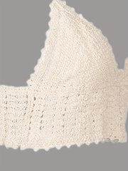 Hollow Out Cami V Neck Crochet Cover Up Top Women's Swimwear