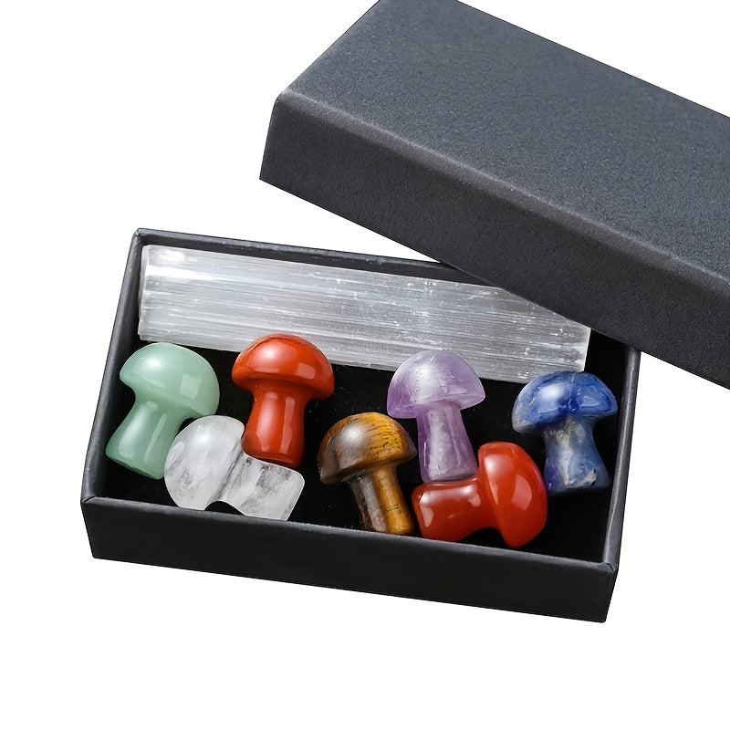 5" Gemstone Mushroom Decoration Healing Crystals Reiki Chakra Figurine