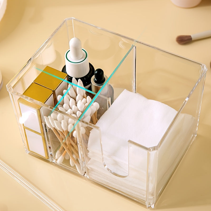 Transparent Storage Box Makeup Cotton Case Dustproof Desktop Storage