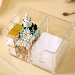 Transparent Storage Box Makeup Cotton Case Dustproof Desktop Storage