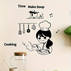 Cartoon Waterproof Vinyl Wall Sticker Mural for Kitchen Decor