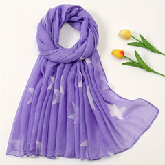 Star Decor Voile Scarf Shawl Wrap Casual Head Wrap For Daily Gift For Mother's