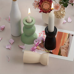 Concrete Semi Circular Candle Holder Silicone Mold DIY Gypsum Home Decor