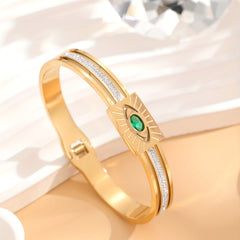 24K Gold Plated Devil's Eye Snap Bracelet 28inch