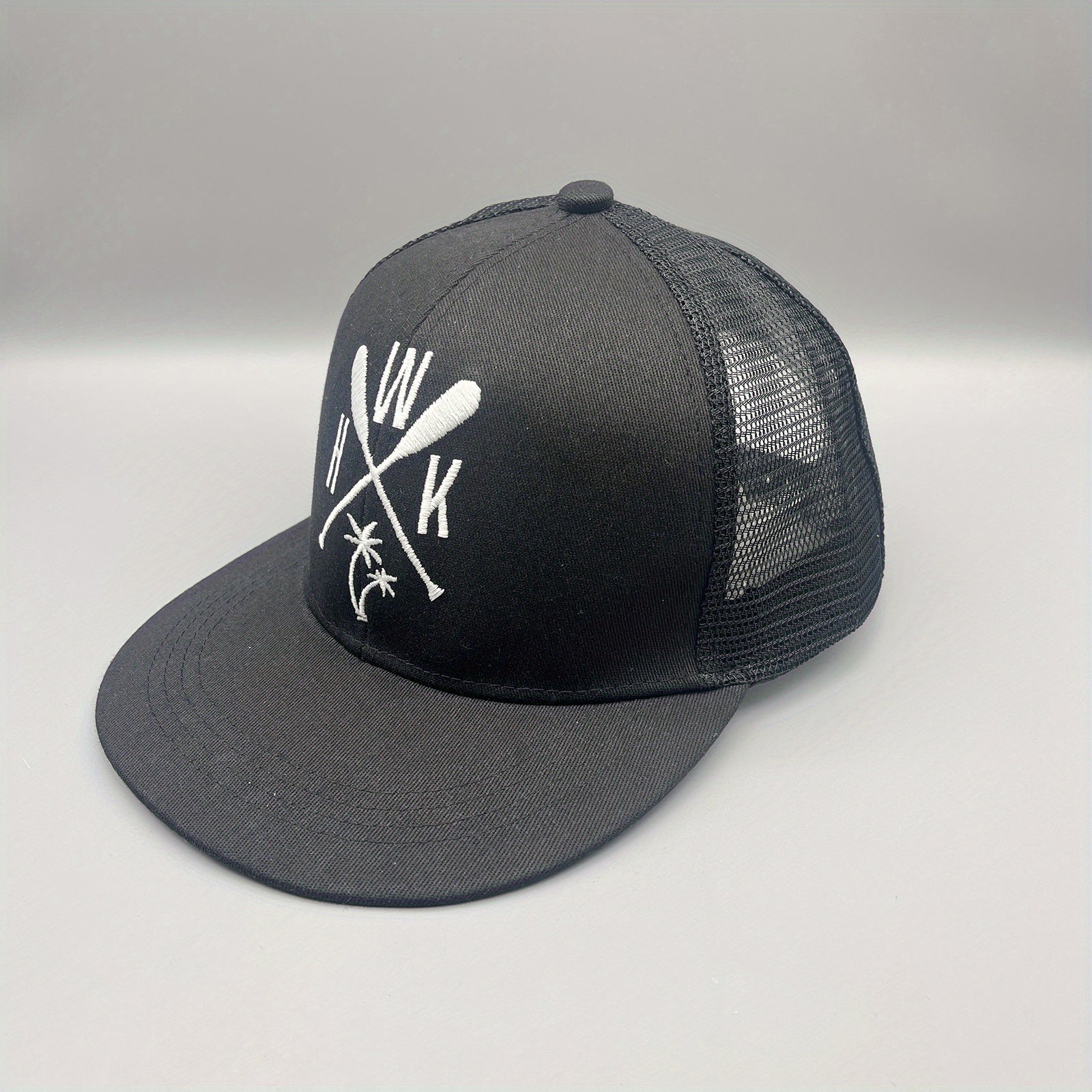 Men's Hip Hop Baseball Cap Flat Brim Breathable Mesh Cap