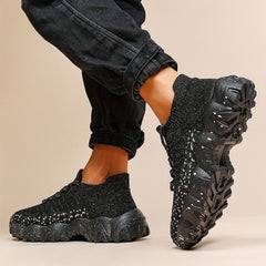 Men's Weave Knit Lace Up Casual Shoes Lightweight Sneaker