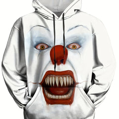 Clown Print Hoodies Men Loose Pullover Autumn Winter