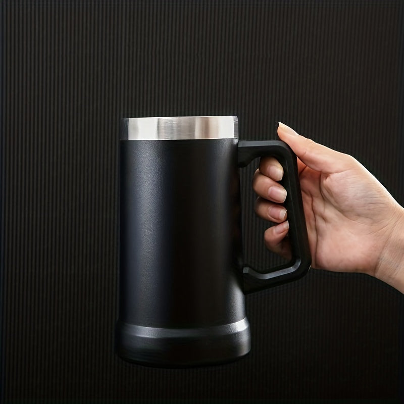 24oz Stainless Steel Double Wall Beer Mug with Handle