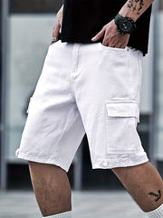 Cotton Denim Cargo Shorts Men's Street Style Shorts