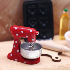 Mini Red Mixer Model for Dollhouse Kitchen Baking Props