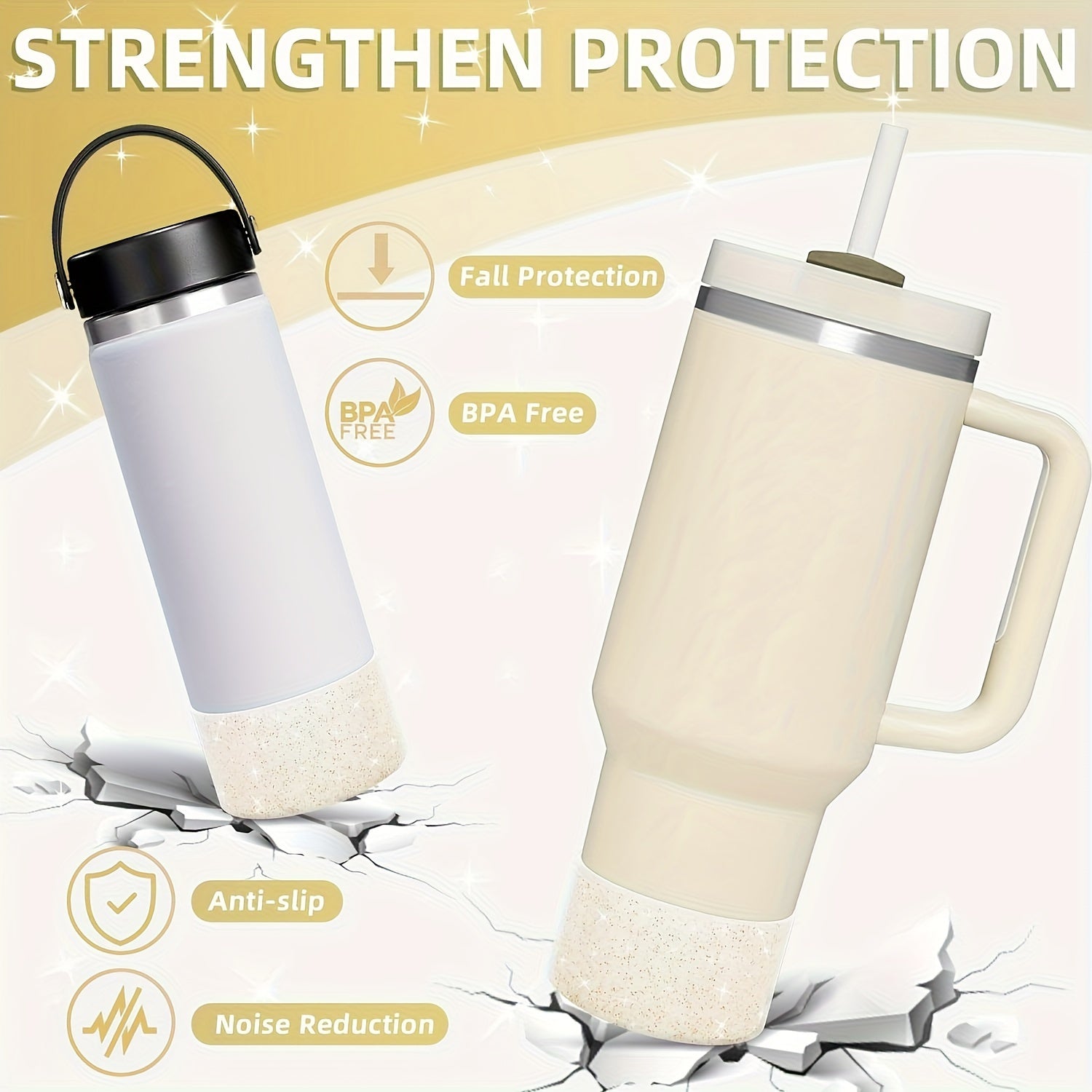 Waterproof Silicone Boots for Tumbler Cups, Anti Slip Sleeve