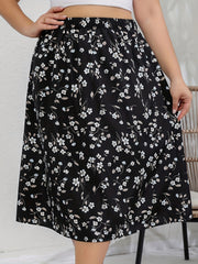 Boho Skirt Women's Plus Floral Print Maxi Skirt