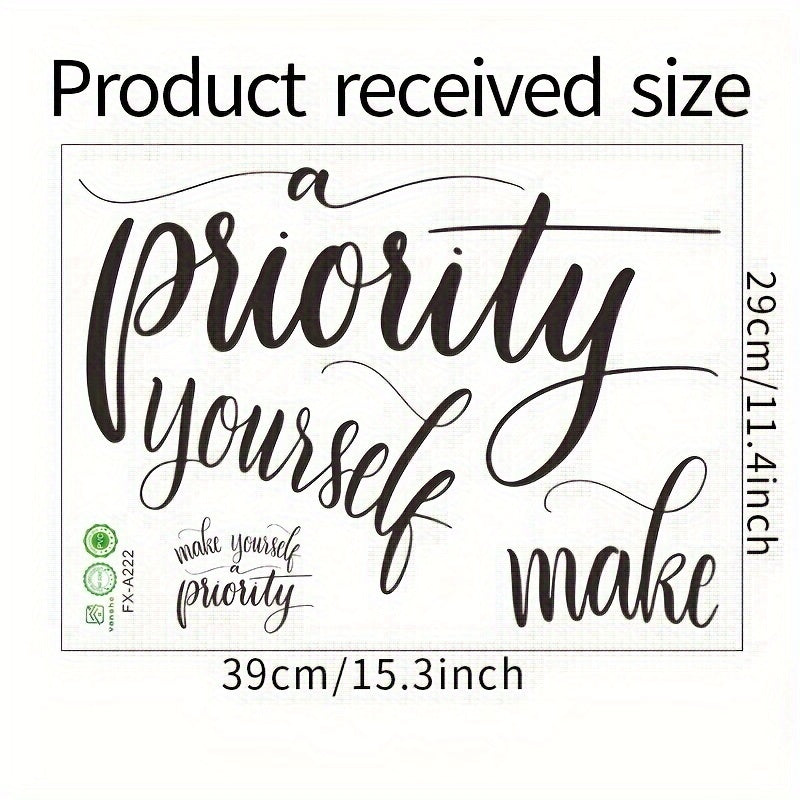 Make Yourself a Priority Wall Decals Art Quote for Bedroom Living Room