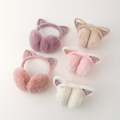 Festive Cat Ear Headphones Soft Faux Fur Ear Warmers