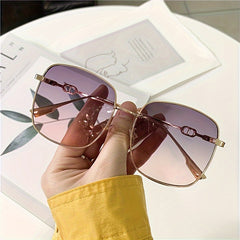 Large Square Frame Gradient Sunglasses Retro Glasses