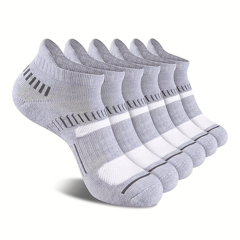 6 Pairs Men's Running Ankle Socks Deodorant Thickened Sports Non Slip