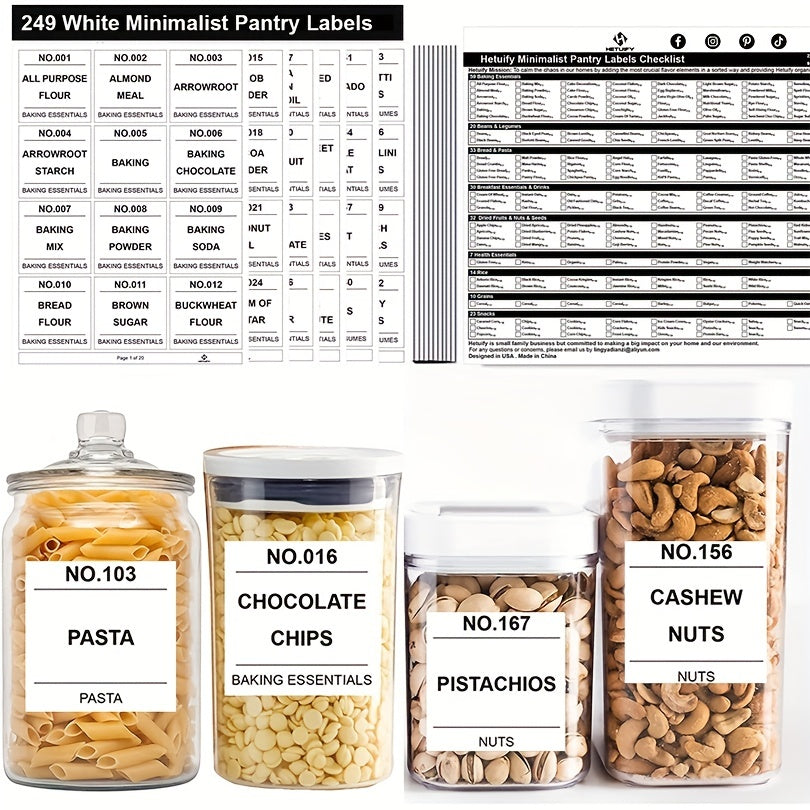 Minimalist Pantry Labels for Food Containers