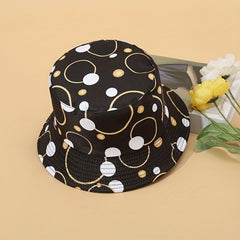 Double sided Dot Print Bucket Hat for Men and Women
