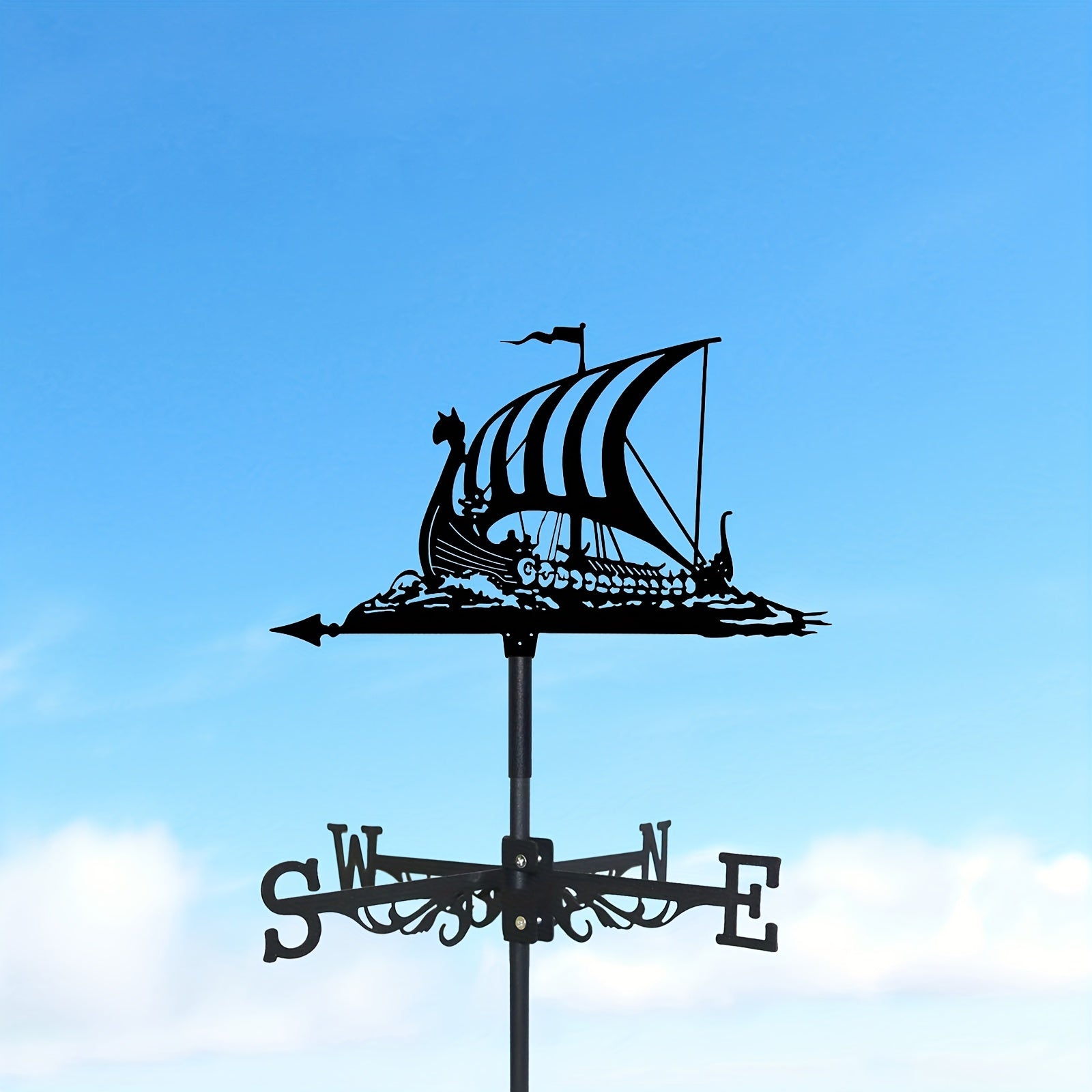 Roof Animal Sailboat Weathervane Metal Wind Vane Indicator