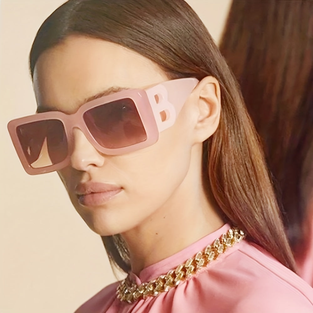 Vintage UV400 Large Square Sunglasses for Women Men