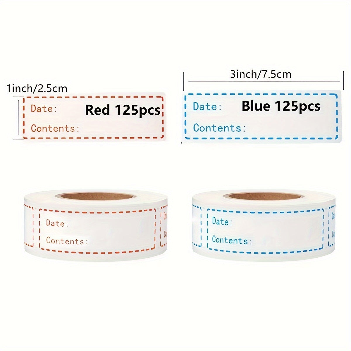 Red Stationery Marking Stickers Peelable Labels Self adhesive - Pack of 4 Rolls