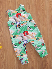 Baby Boys Cartoon Sleeveless Romper Jumpsuit