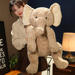 Giant Elephant Plush Throw Pillow - Soft Stuffed Animal Toy