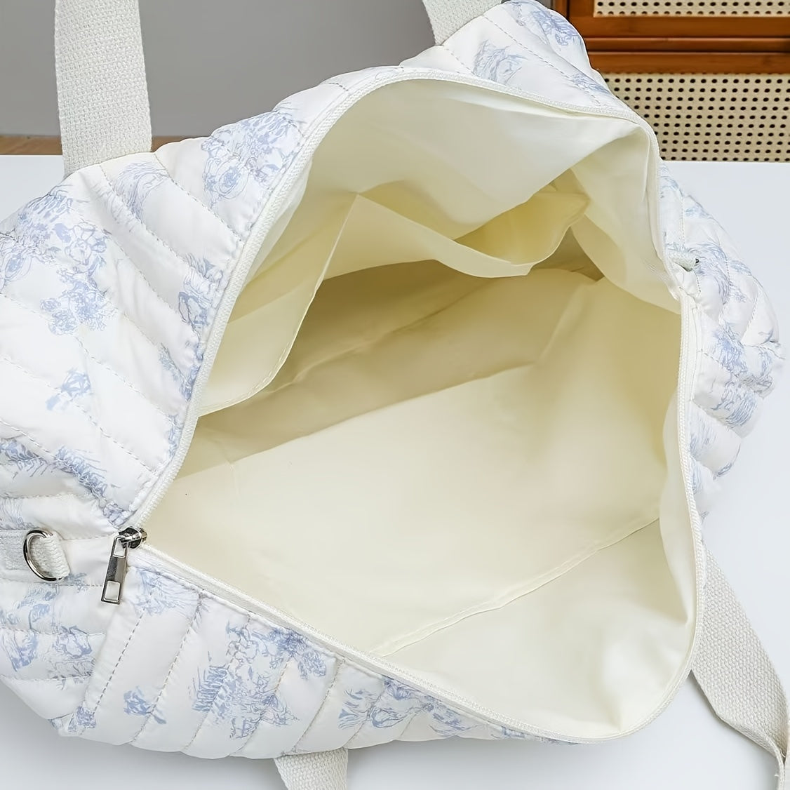 Floral Print Parent Bag Diaper Tote with Bottle Pocket