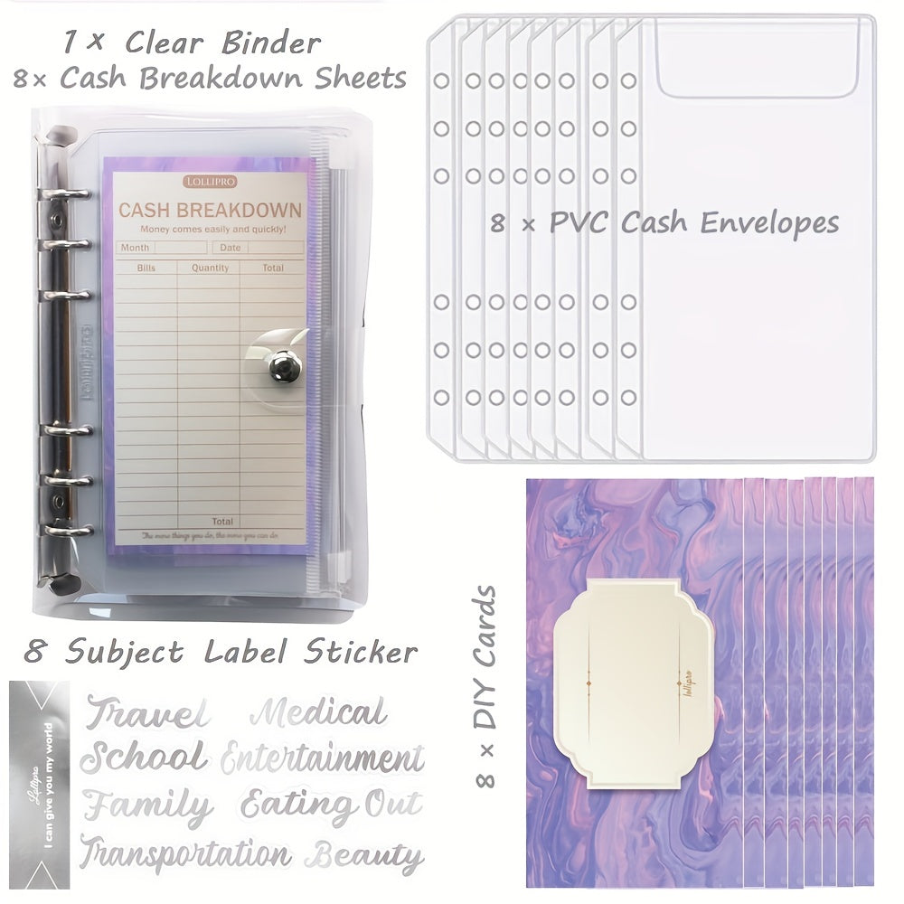 Budget Plan Book with Cash Bags, Category Cards, Stickers