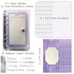 Budget Plan Book with Cash Bags, Category Cards, Stickers