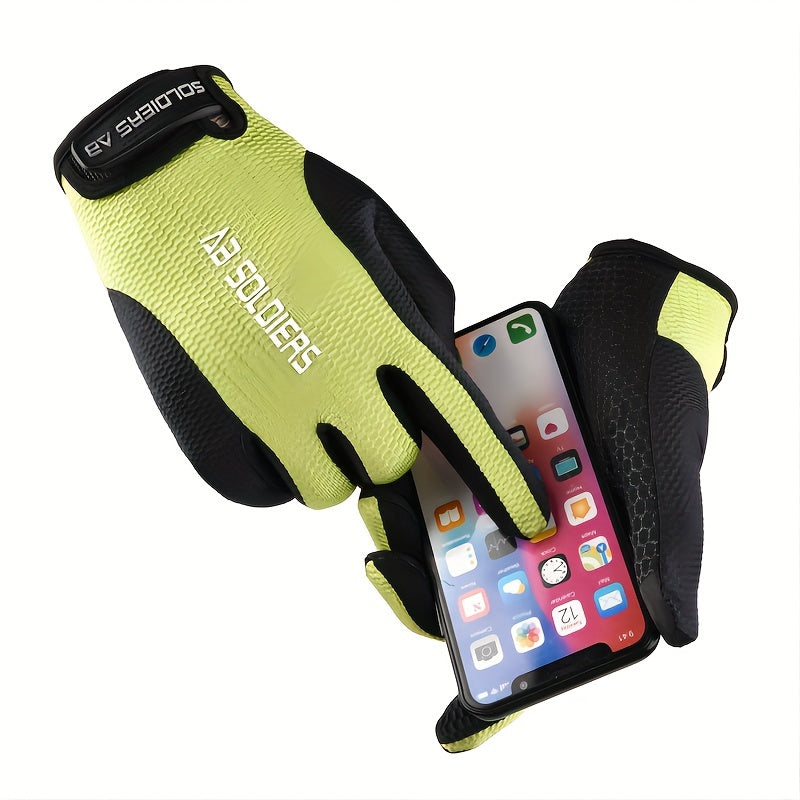 Men's Ice Silk Breathable Non-slip Gloves for Cycling Fitness