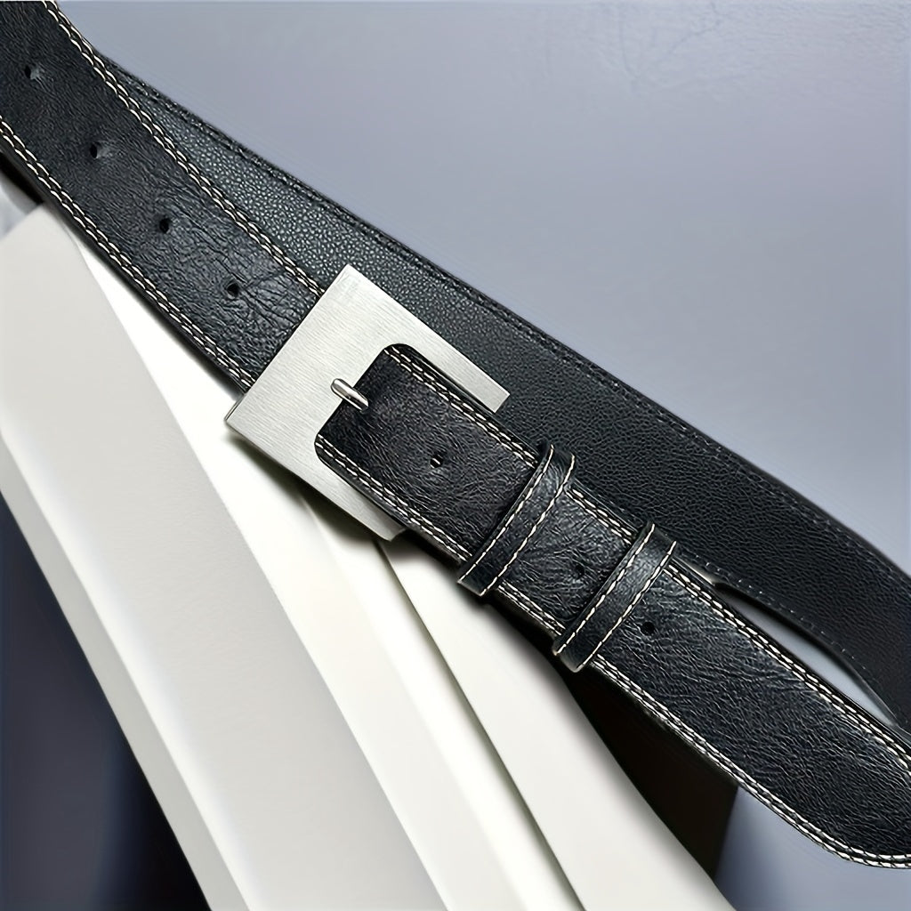 Men's PU Leather Buckle Belt for Outdoor Party Holiday