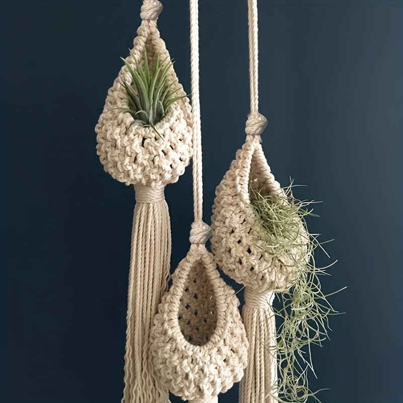 Hand Woven Nordic Tapestry Flower Pot - Bohemian Beauty for Your Home