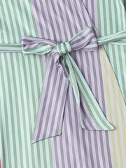 Rainbow Striped Short Sleeve Nightgown
