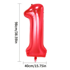 40 inch Red Aluminum Foil Digital Balloon for Party Supplies