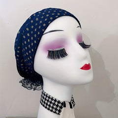 Lace Mesh Turban Cap Vintage Head Wrap Beanie Women Ramadan Bonnet