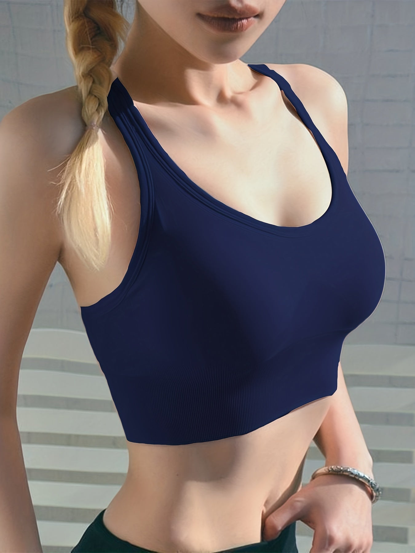 2pcs Wireless Sports Bras Comfy & Breathable Workout Bra