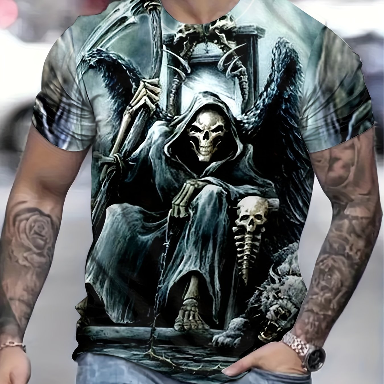 Men's Skeleton Graphic T Shirt 3D Print Breathable Casual Tee