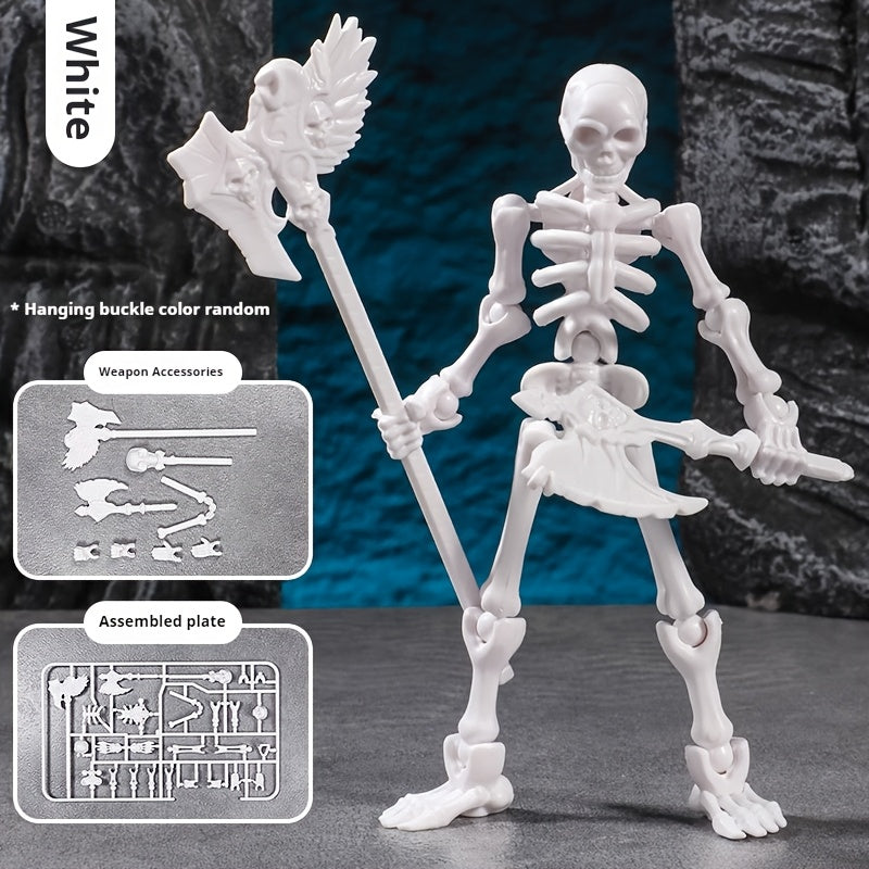 Poseable Skeleton Model with Interchangeable Weapons for Ages 14+