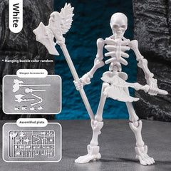 Poseable Skeleton Model with Interchangeable Weapons for Ages 14+