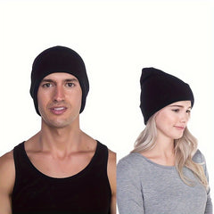 Winter Warm Hat & Gloves Set Knitted Beanie Anti Slip Gloves
