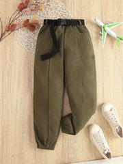 Kid Girls' Vintage Style Cargo Jogger Pants for Spring Summer Fall