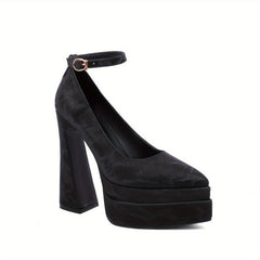 Women's Block Heel Pointed Toe Pumps