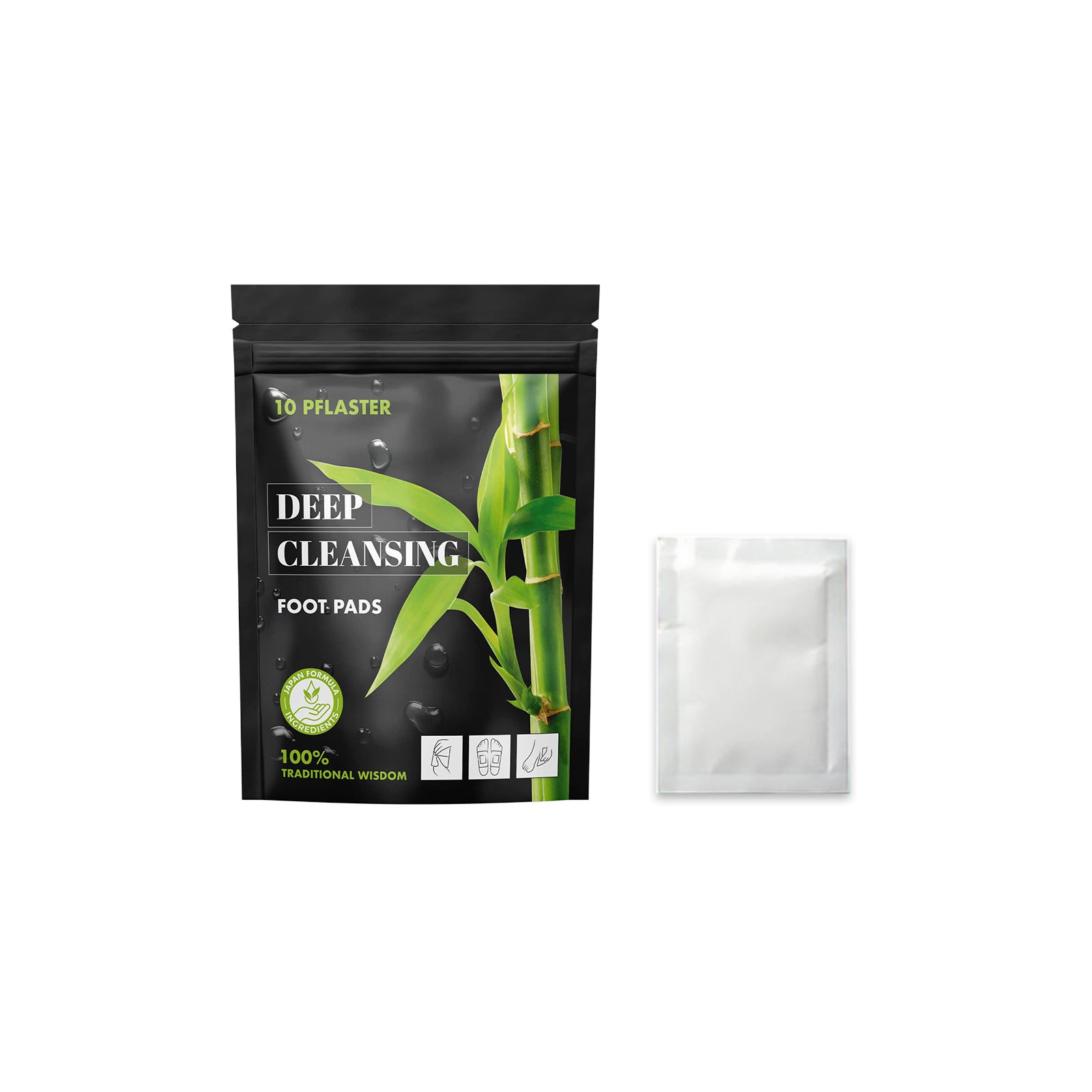 10pcs Bamboo Charcoal Deep Cleaning Foot Stickers