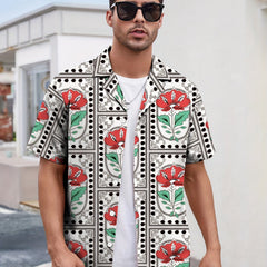 Flower Print Men's Casual Hawaiian Shirt
