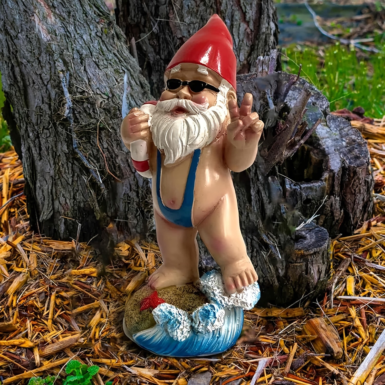 Swimming Gnome Dwarf Garden Ornament Resin Statue Decorative Swimsuit Crafts